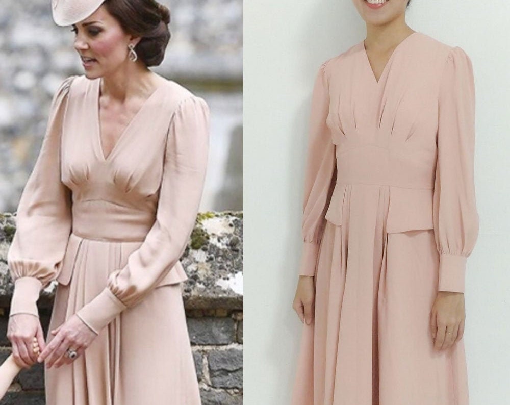 Pippa middleton wedding blush bridesmaid dress Duchess of Cambridge LA –  Cosplayrr