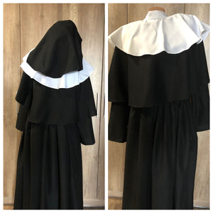 Halloween costume Black Gothic Nun's costume Historic Renaissance Saint costume Nun costume Valak Nun Head Piece Medieval nun Horror movie