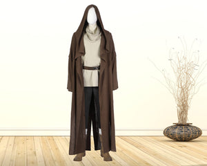 Costume Cosplay Suit with Cloak Star Wars Outfit Obi-Wan Kenobi 2022