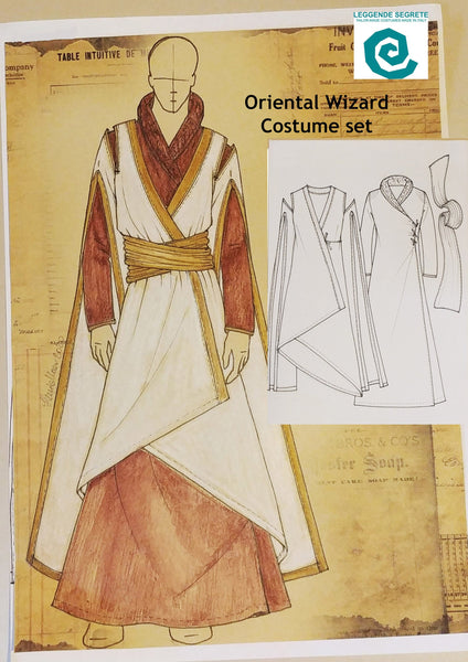 Mage costume set Sorceress wardrobe Pagan priest Summoning robe Lotr Elves MADE TO ORDER Oriental Wizard costume set in 3 piece