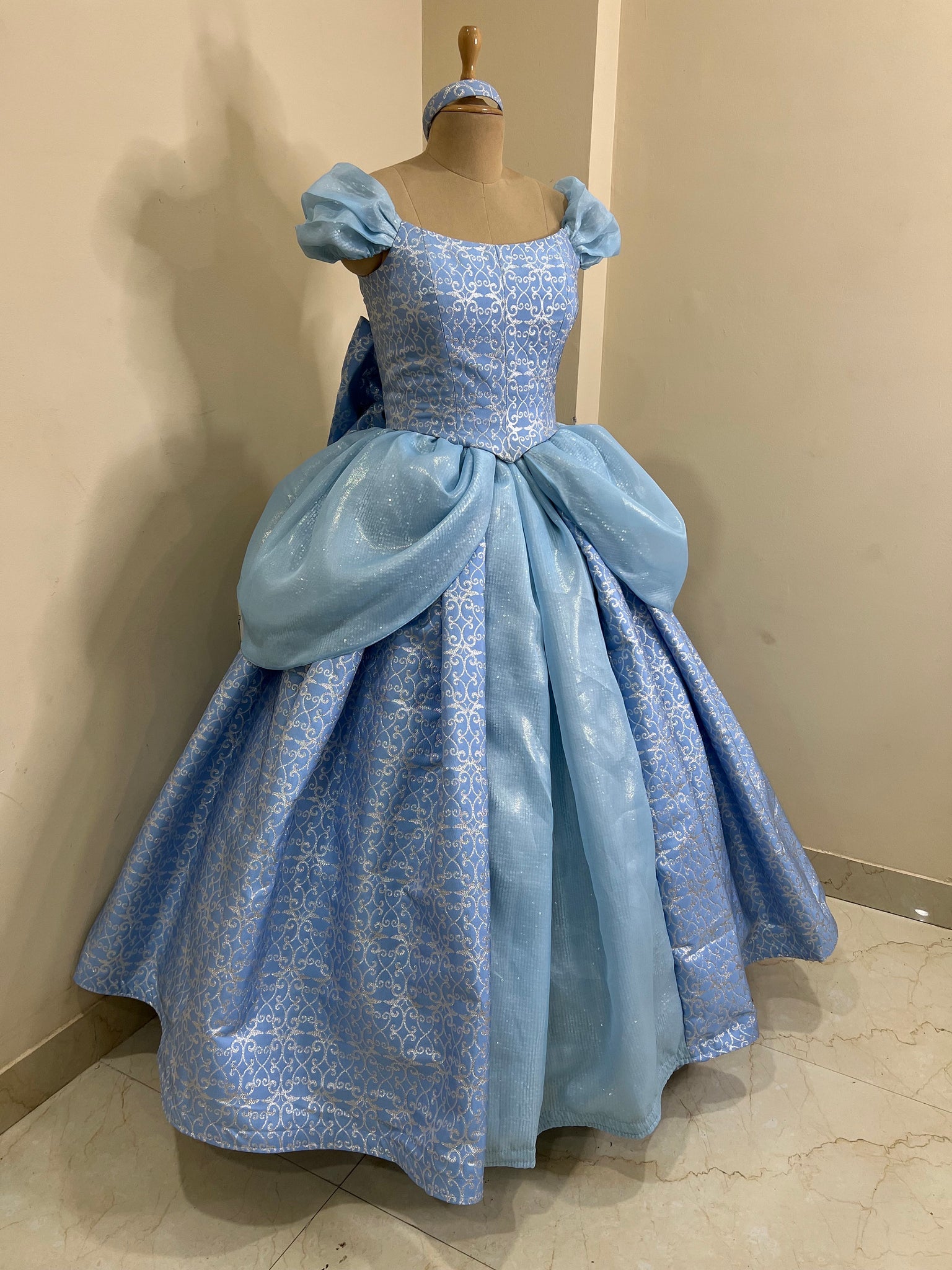 Costume with 3D metallic brocade fabric Parks accurate cinderella