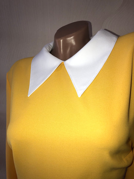 Halloween costume for women toddler girl Cosplay Smock dress Bishop Bodydoll dress Peter Pan collar dress Yellow dress with white collar