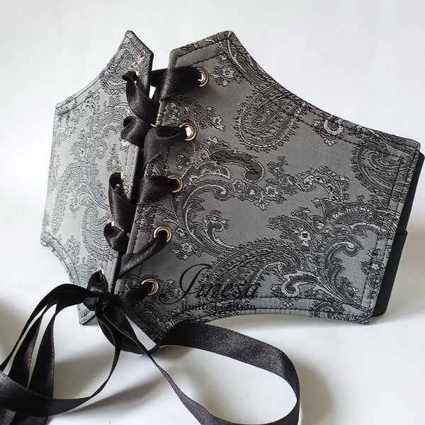 Gothic elastic corset A gift for her Pirate corset waist Renaissance corset belt gray
