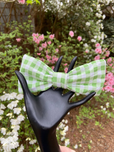 50’s Style Dress with Peter Pan Collar Adult Green and White Plaid Checkered Gingham Dapper