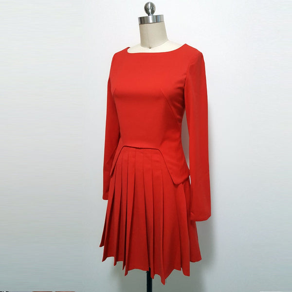 Custom dress Custom made dress Duchess of Cambridge Pleated Dress Kate Middleton Inspired Red Peplum Dress