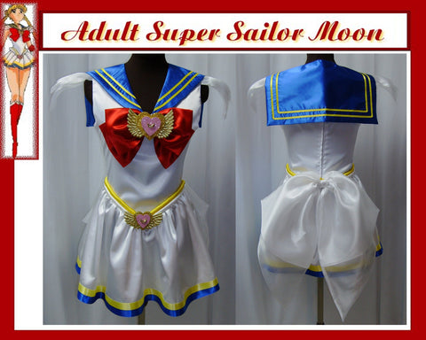 Adult Women's Size Fuku Senshi Custom Fit 4 6 8 10 12 14 Crossplay Unisex Anime Manga Pretty Soldier Super Sailor Moon Costume Cosplay
