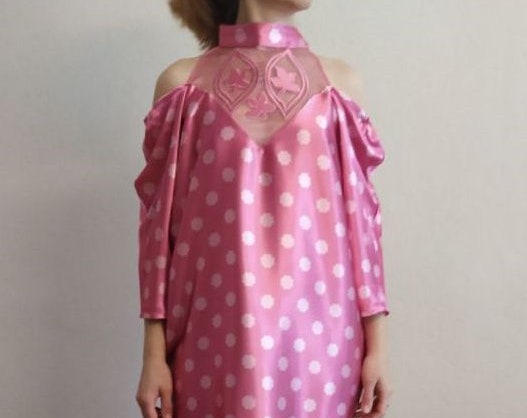 Andie's Dress Moviе Dress Cosplay Costume 80's Dress Pink Dotted Dress Pretty in Pink Dress Cosplay Dress Pretty in Pink