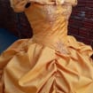 Dress princess MADE to ORDER Cosplay Princess Belle Ball gown golden Dress