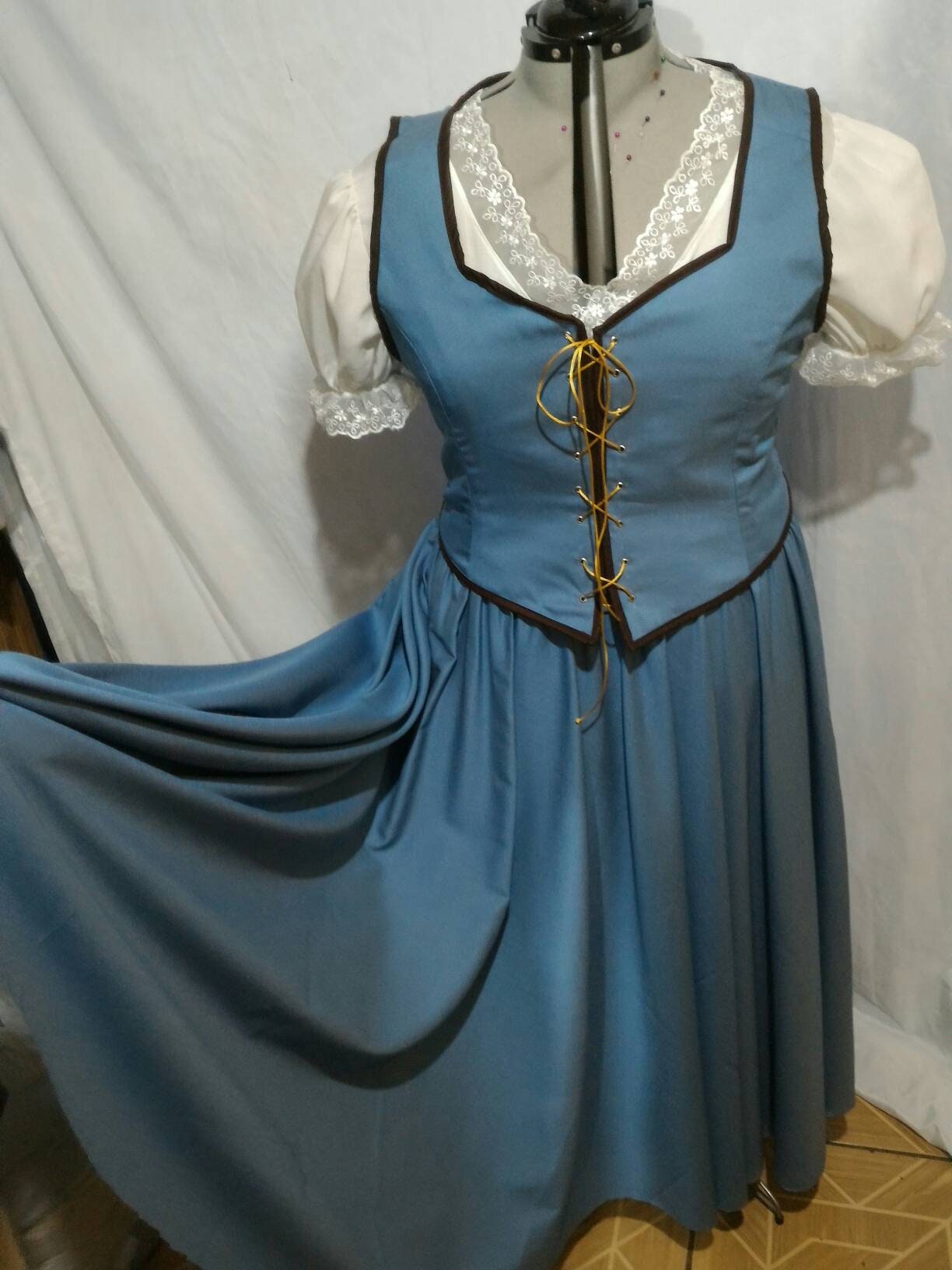 belle once upon a time blue dress costume ouat princess inspired Princess Be – Cosplayrr noreturn Orange Cross Halter Prom Size:10-11y the one piece dress