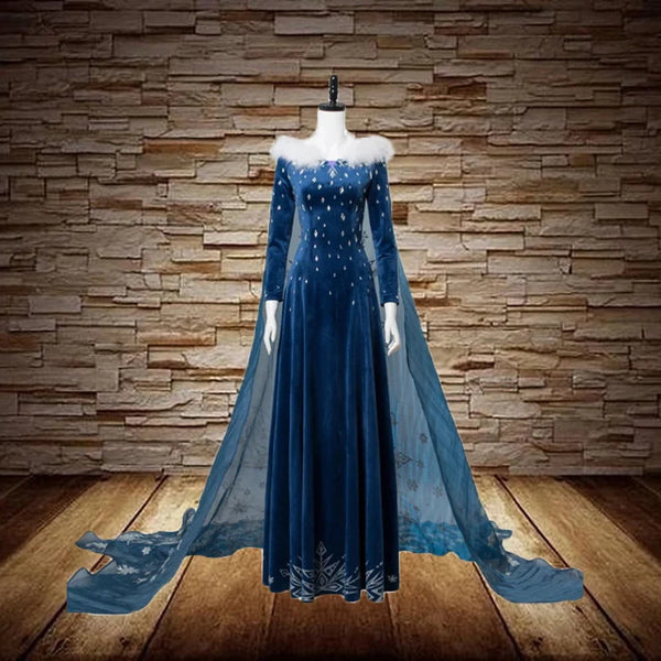 Princess Elsa Dress Adult Frozen Elsa Costume Halloween Cosplay Costume for Women Princess Dress Best Gift for Her