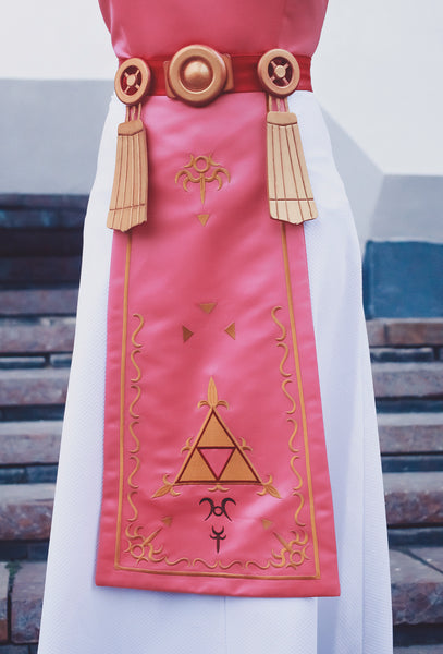 Pink Zelda Dress with Belt Female Halloween Costume Idea Princess Zelda Cosplay Tunic Apron Costume Legend of Zelda Cosplay Outfit