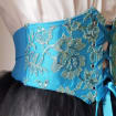 Waist elastic corset belt Bridal corset Gift for her Prom corset blue