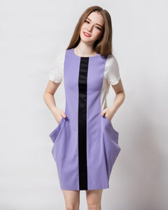 Contemporary Structured Custom made dress Geometric dress Petite Plus size Purple dress Modern dress Colorblock dress