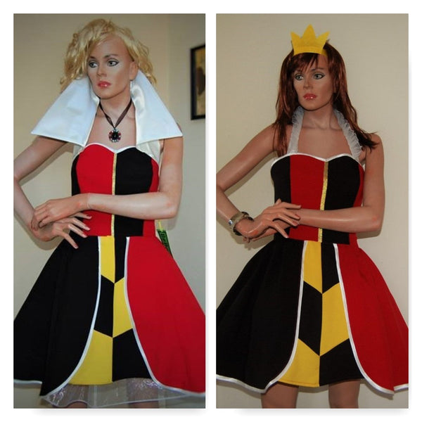 The Queen of Hearts Cosplay Dress Red Queen Costume