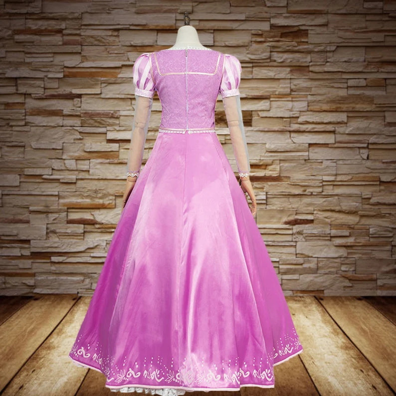 Rapunzel Dress Tangled Cos Pink Dress for Women Halloween Cosplay Wome –  Cosplayrr