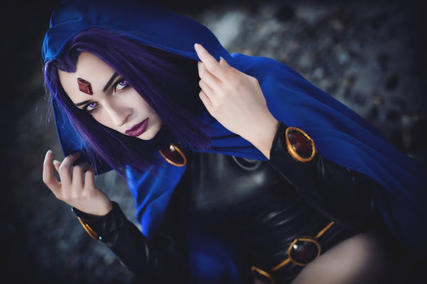 Individual high quality costume cloack mantle Raven cosplay cape teen titans raven COLOURS custom
