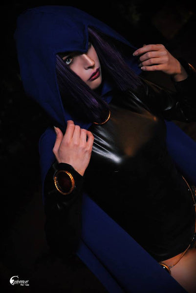 Individual high quality costume cloack mantle Raven cosplay cape teen titans raven COLOURS custom