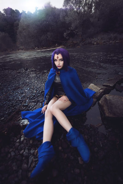 Individual high quality costume cloack mantle Raven cosplay cape teen titans raven COLOURS custom