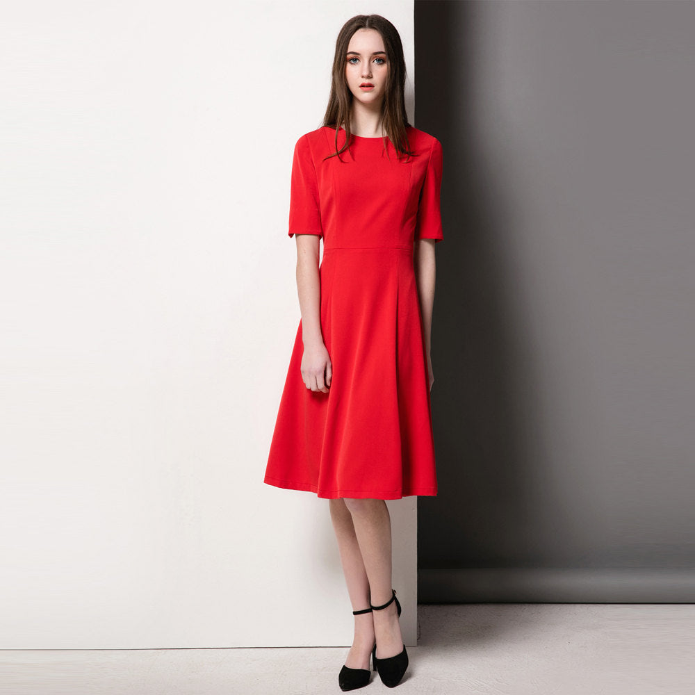 50's dress vintage dress inspired Wimbleton dress Custom made dress Red Cayla dress Kate Middleton dress midi Swing dress