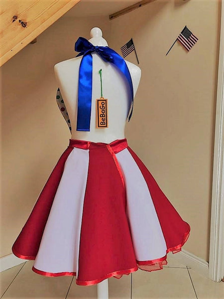 4th of July Outfit Red White Blue apron USO costume