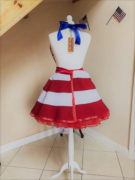 4th of July Outfit Red White Blue apron USO costume