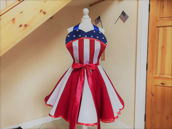 4th of July Outfit Red White Blue apron USO costume
