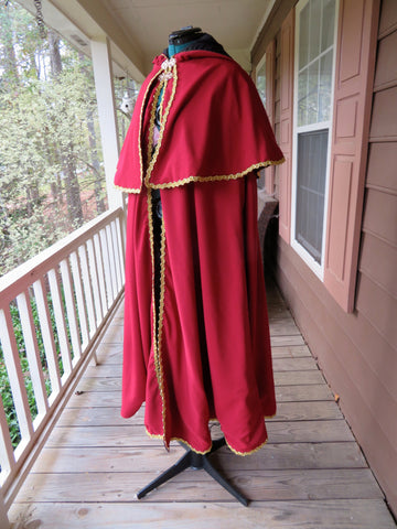 With Caplet cosplay costume Custom Made Red and Gold Adult Cape