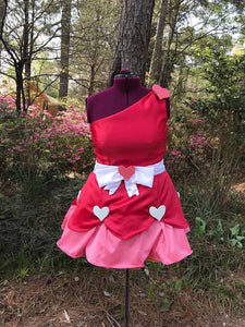 Inspired Princess Cosplay Costume Adult Dress Red and Pink Star Butterfly