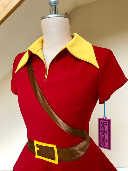 Archer Gaston outfit, hunter Gaston costume Red and forest green Gaston costume