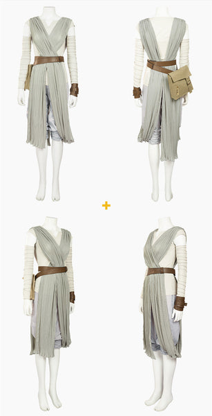 Rey Cosplay Costume Suit Halloween Costume for Women Star Wars 9 The Rise of Skywalker