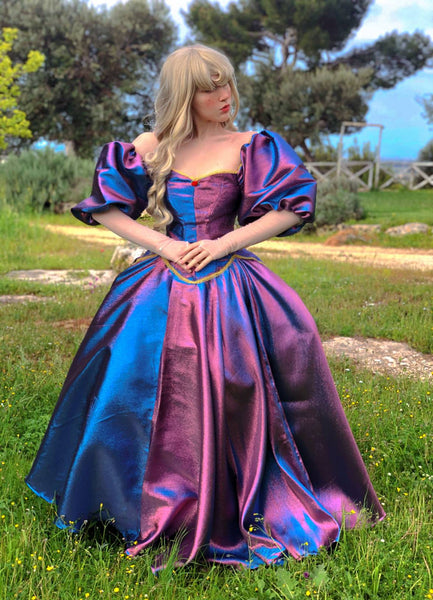 Cute Princess Dress Romantic Neckline Elegant Dress Make It Blue And Make It Pink Fairy Dress SLEEPING BEAUTY DRESS Changing Color Dress