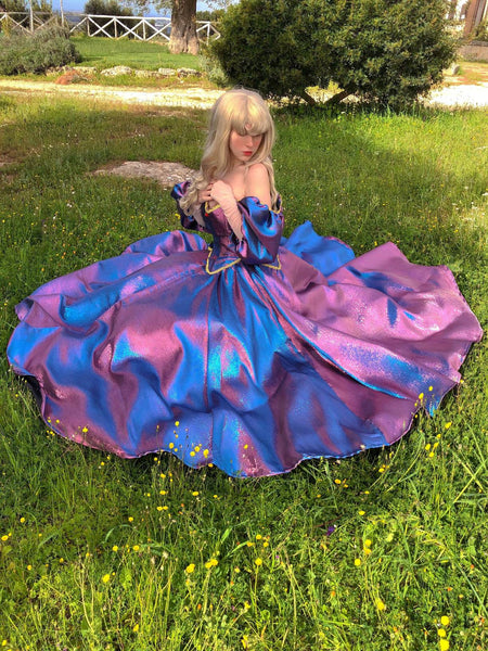 Cute Princess Dress Romantic Neckline Elegant Dress Make It Blue And Make It Pink Fairy Dress SLEEPING BEAUTY DRESS Changing Color Dress