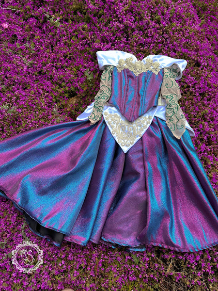 Cute Princess Dress Romantic Neckline Elegant Dress Make It Blue And Make It Pink Fairy Dress SLEEPING BEAUTY DRESS Changing Color Dress