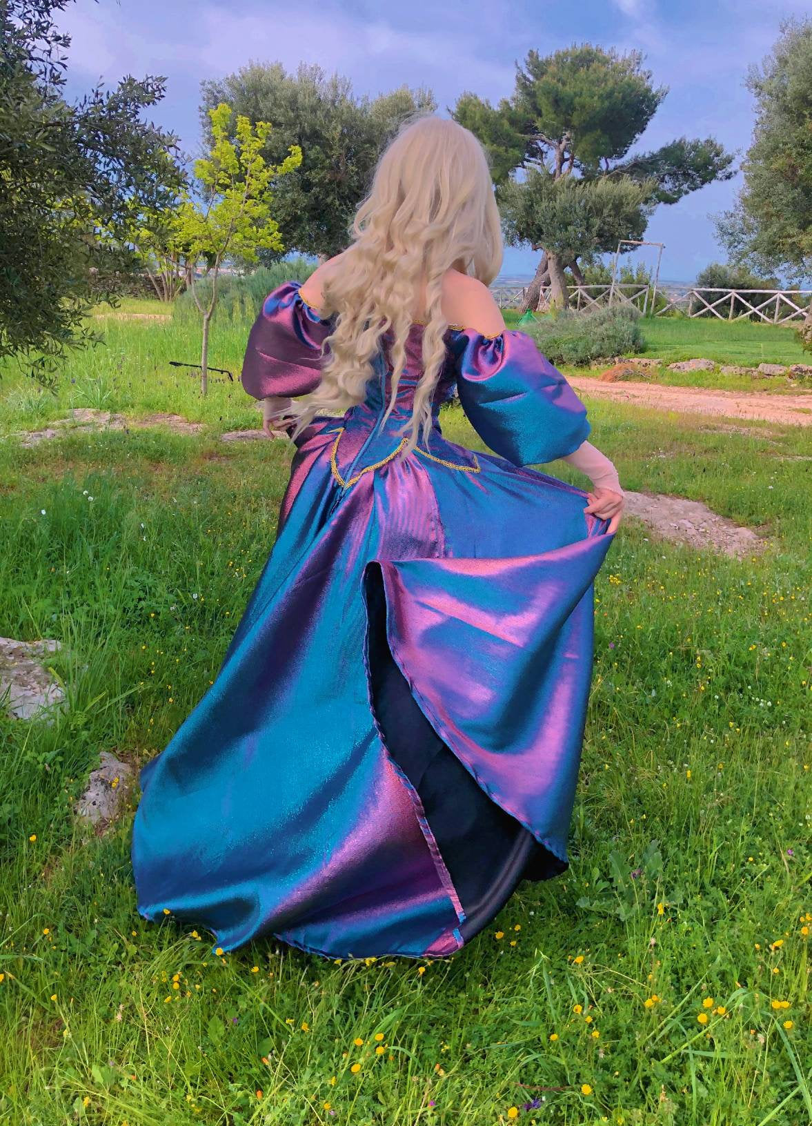 Cute Princess Dress Romantic Neckline Elegant Dress Make It Blue And M –  Cosplayrr