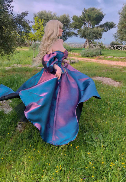 Cute Princess Dress Romantic Neckline Elegant Dress Make It Blue And Make It Pink Fairy Dress SLEEPING BEAUTY DRESS Changing Color Dress