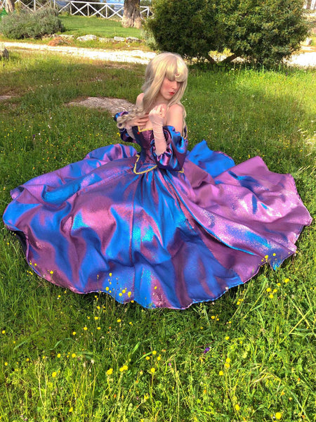 Cute Princess Dress Romantic Neckline Elegant Dress Make It Blue And Make It Pink Fairy Dress SLEEPING BEAUTY DRESS Changing Color Dress