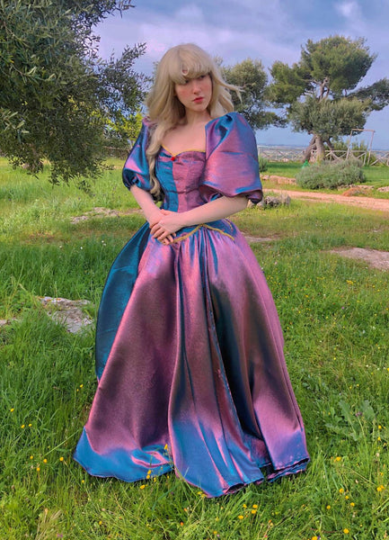 Cute Princess Dress Romantic Neckline Elegant Dress Make It Blue And Make It Pink Fairy Dress SLEEPING BEAUTY DRESS Changing Color Dress