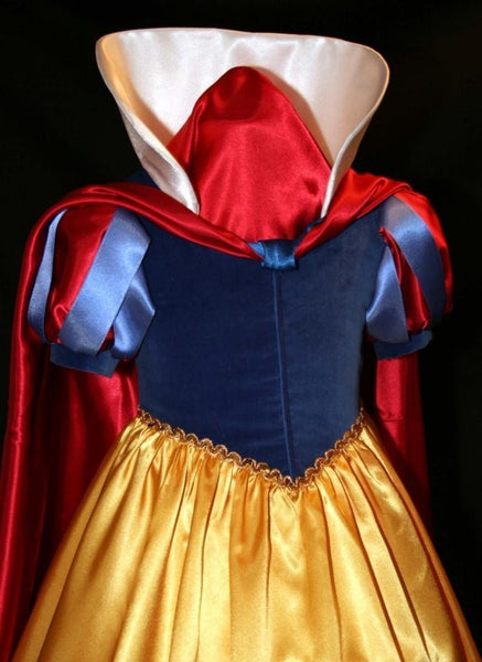 Costume Gown with Bow and Cape GIrls Custom Sz Exquisite SNOW WHITE