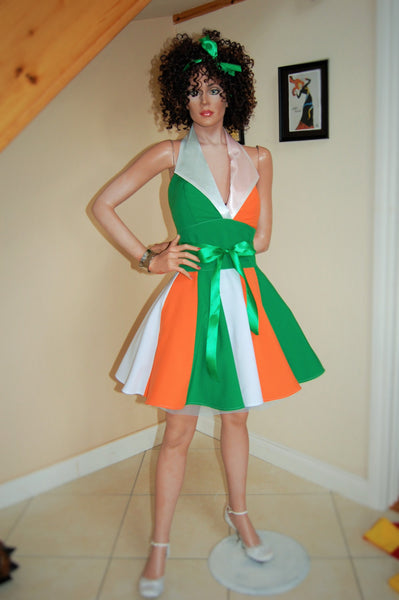 St Patricks Day Dress, Party Costume parede dress irish flag dress
