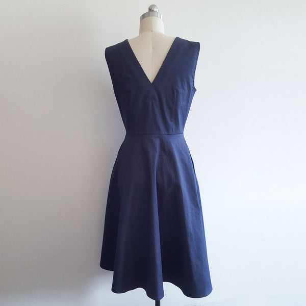 Sleeveless jean dress Boho denim dress Custom made dress Summer denim button down dress Vintage 90s style Chambray shirtdress