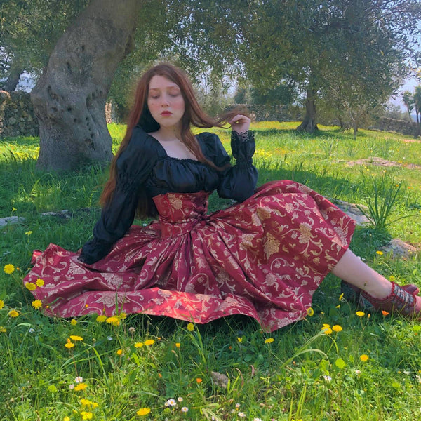Tailor Made Dress Delightful Dress Damask Dress Elegant Lycra Quality Satin Precious Lace Dress HEART Of THE KINGDOM Victorian Dress