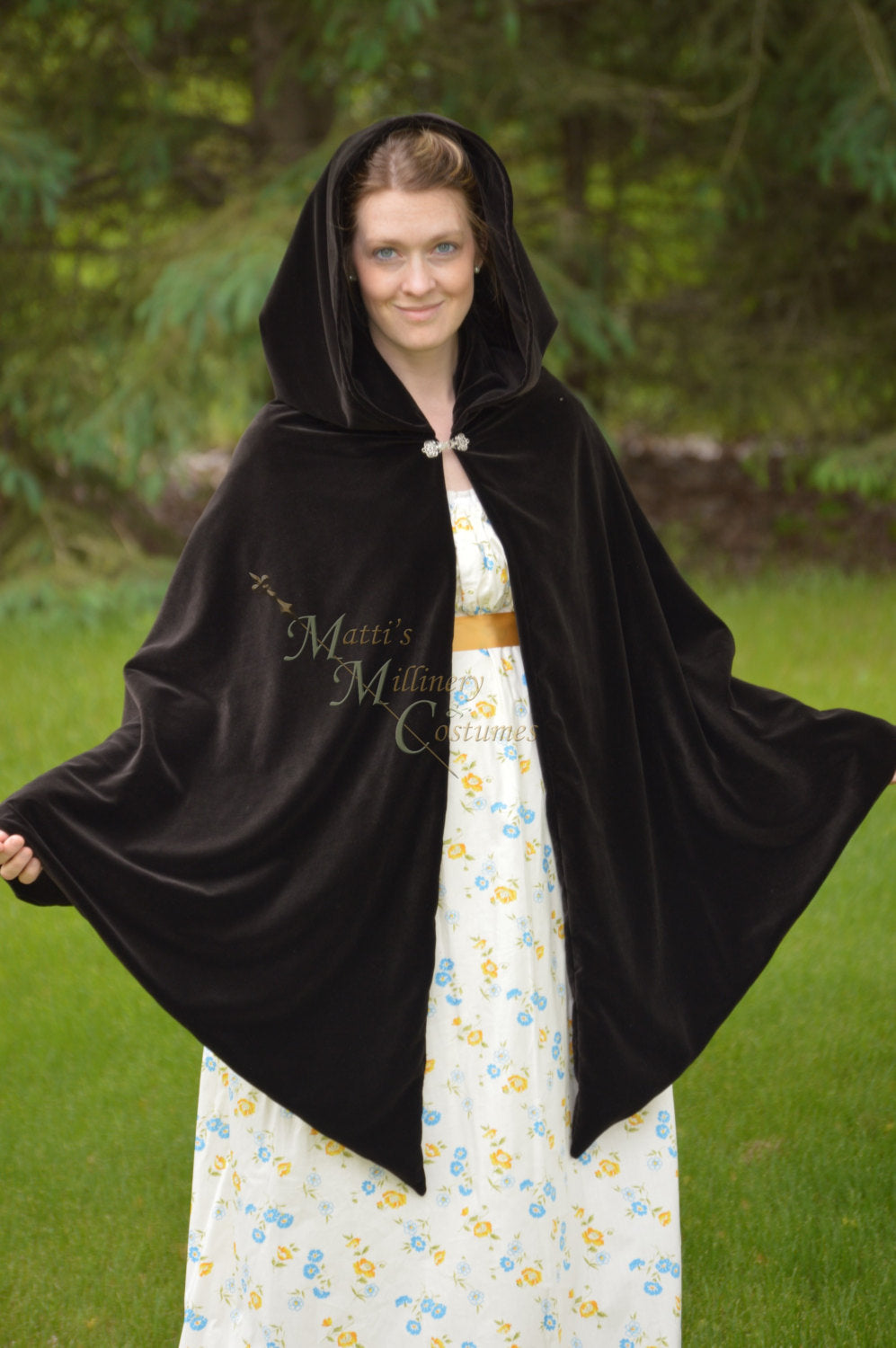Tippet Short Cape Regency Medieval Victorian  in velvet CUSTOM Cape Hooded Cloak Capelet Covering