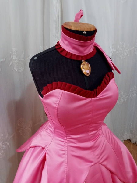 Pink dress tail and ears MADE to ORDER magical girls Cosplay Tokyo mew mew Ichigo Momomiya costume adult