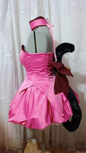 Pink dress tail and ears MADE to ORDER magical girls Cosplay Tokyo mew mew Ichigo Momomiya costume adult