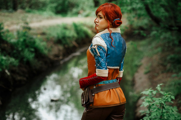 Female costume charmed sorceress charmer Triss Merigold Maribor halloween costume costume party Triss Merigold Costume Witch cosplay Witcher