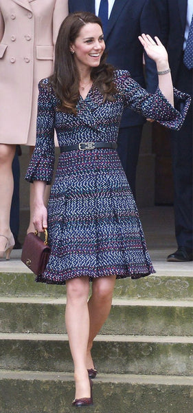 Paris Visit 2017 vintage style coatdress Custom made Fall winter coat duchess fashion Kate Middleton Tweed Coat Dress Blue Coatdress