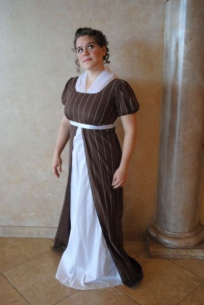 Jane Austen Cotton Day Dress Two color CUSTOM Regency