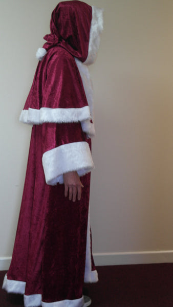 Victorian Santa Xmas Robe PULLOVER Velvet St Nicholas Father Christmas