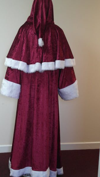 Victorian Santa Xmas Robe PULLOVER Velvet St Nicholas Father Christmas