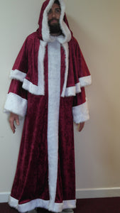 Victorian Santa Xmas Robe PULLOVER Velvet St Nicholas Father Christmas